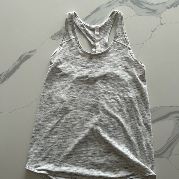 2/$40 Lululemon essential tank white ash heather gray white tank top size 4 - Picture 3 of 7